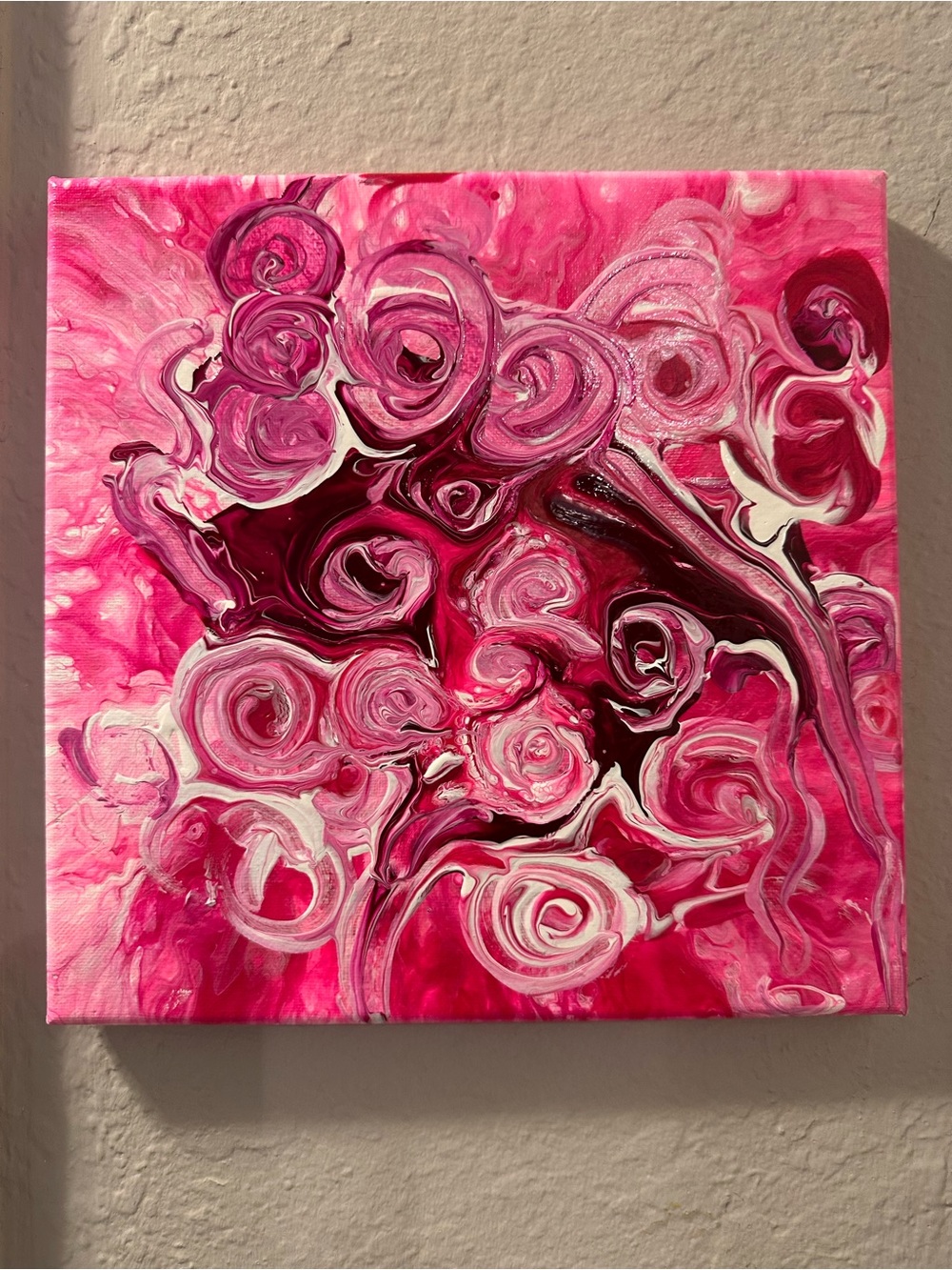Vibrant Pink Abstract Floral Canvas Wall Art